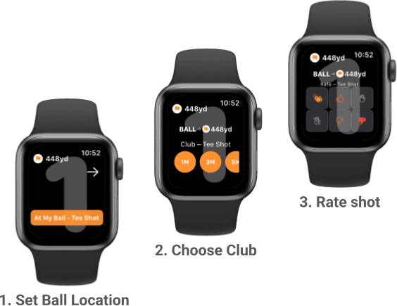 Three taps on Apple Watch to track a shot